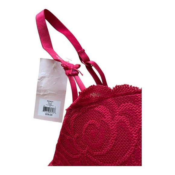 NEW Candies Women's 38 D Red Lace Adjustable Strap Padded Underwire Pushup Bra - Picture 5 of 9